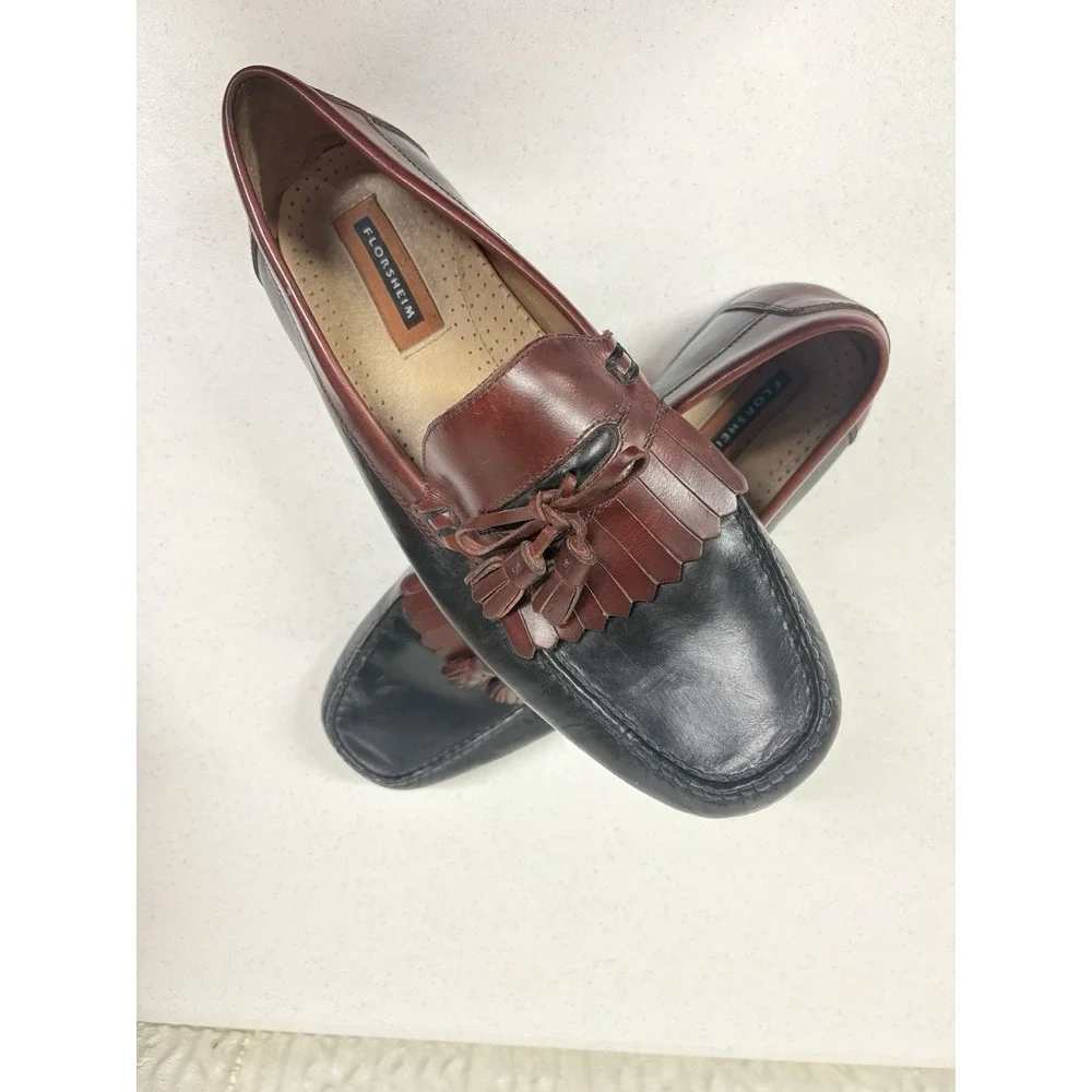 Mens Florsheim Kiltie Tassel 2-Tone Loafer wi- Sz 12D‎ Preppy Heritage